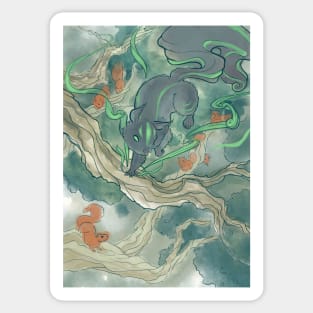 The Squirrel General - Magic The Gathering Inspired Traditional Watercolor artwork Sticker